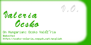 valeria ocsko business card